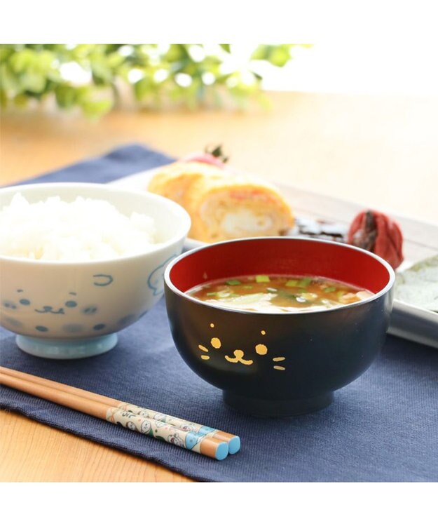 Mother garden しろたん 汁椀 顔ぼん《小》 300mL 電子レンジ対応 食洗器対応 日本製 -