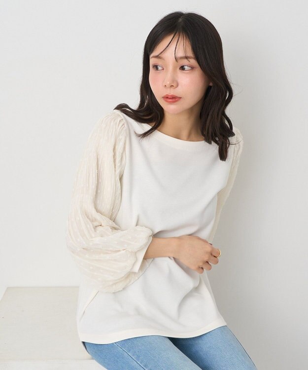 earth music&ecology マジョリカプリーツプルオーバー Off White