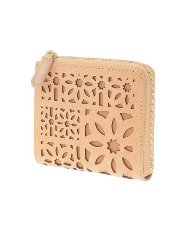 genten マルチカットワークミニ　ミニ財布 ハニーベージュ