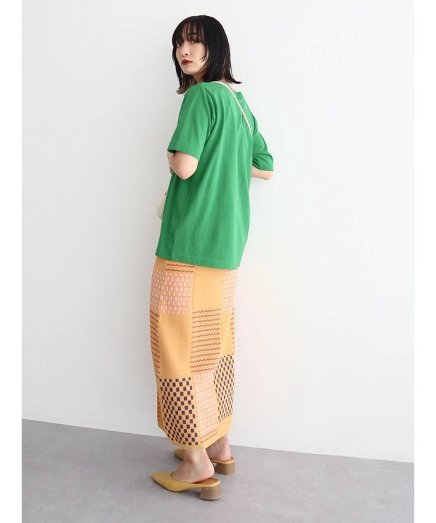 Green Parks ■ＥＳＣＡＲ　ダブルジャカードニットスカート Orange