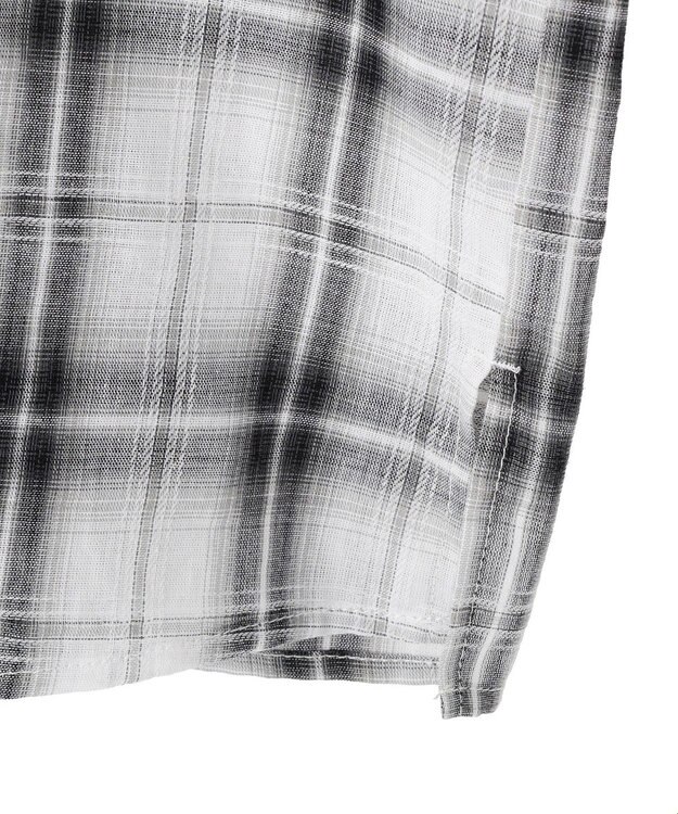 CRAFT STANDARD BOUTIQUE バックギャザーポンチョシャツ Check Ivory