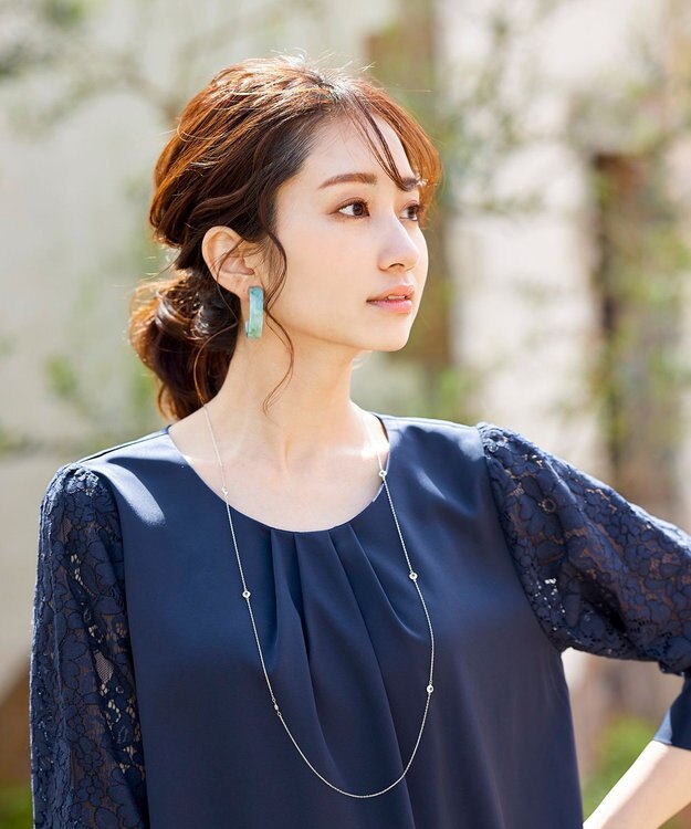 Tiaclasse 【日本製】どんなスタイルにも合わせやすいクリスタルネックレス シルバー