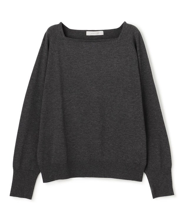 UNFILO マイビューティニット スクエアネック チャコール