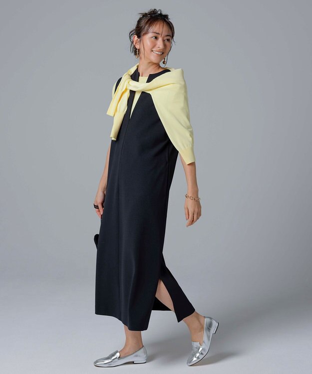 UNFILO 【抗菌防臭】スゴ機能 ニット カーディガン イエロー