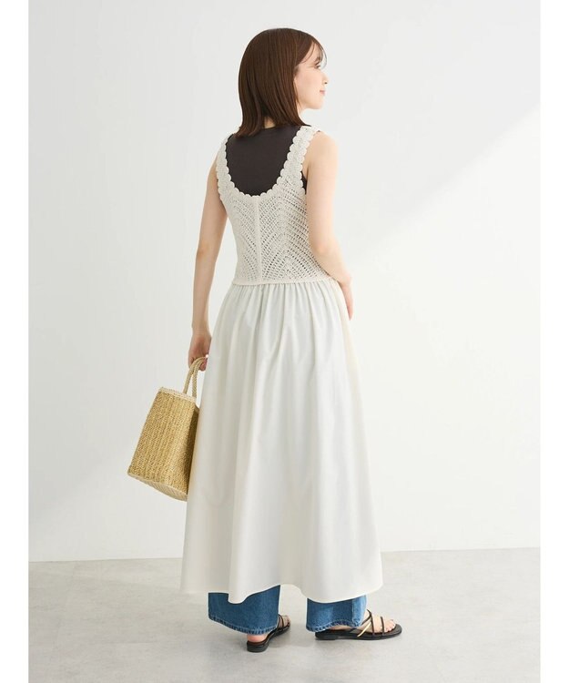 Green Parks ・ＳＵＧＡＲ　ＳＰＯＯＮ　クロシェキリカエワンピース Ivory