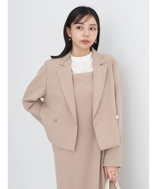 earth music&ecology ショートテーラードジャケット Beige