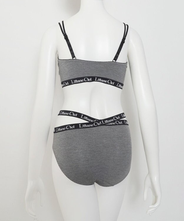 WEGO 【ブラトップ＆ショーツセット】Liliane　Ciel　ロゴテープ グレー