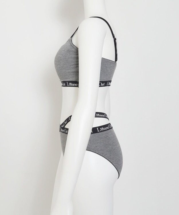 WEGO 【ブラトップ＆ショーツセット】Liliane　Ciel　ロゴテープ グレー