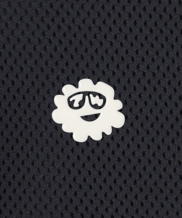 PW CIRCULUS 【WOMEN】【2SET/吸汗速乾/消臭/ストレッチ】ドルマンスリーブメッシュ シャツ + モックネックインナー ブラック系