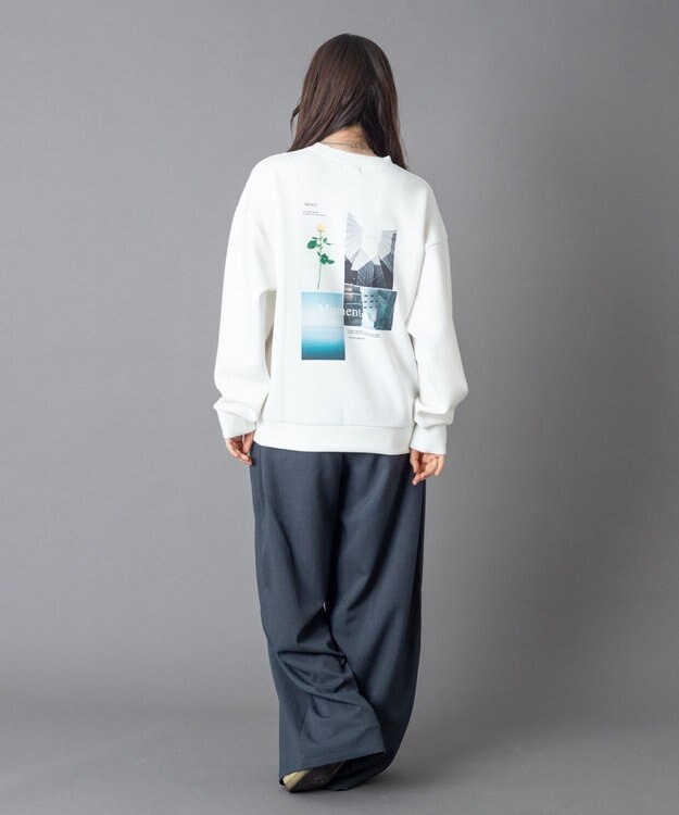 WEGO 【ユニセックス着用ITEM】アクセ付きフォトグラフィックプルオーバー ホワイト