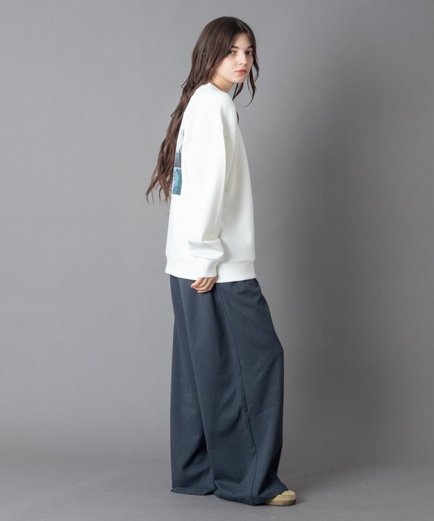 WEGO 【ユニセックス着用ITEM】アクセ付きフォトグラフィックプルオーバー ホワイト