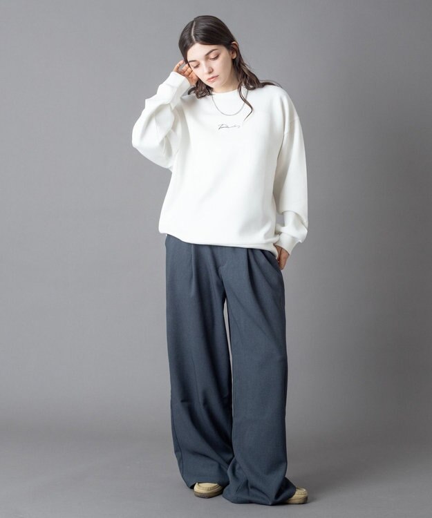 WEGO 【ユニセックス着用ITEM】アクセ付きフォトグラフィックプルオーバー ホワイト