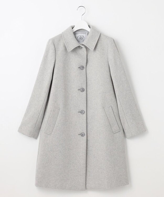 J.PRESS LADIES S ショートビーバー ステンカラー コート ライトグレー系