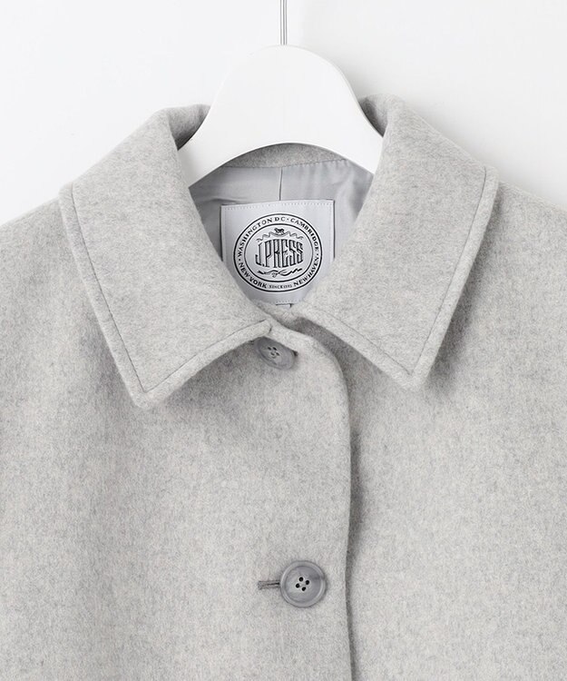 J.PRESS LADIES S ショートビーバー ステンカラー コート ライトグレー系