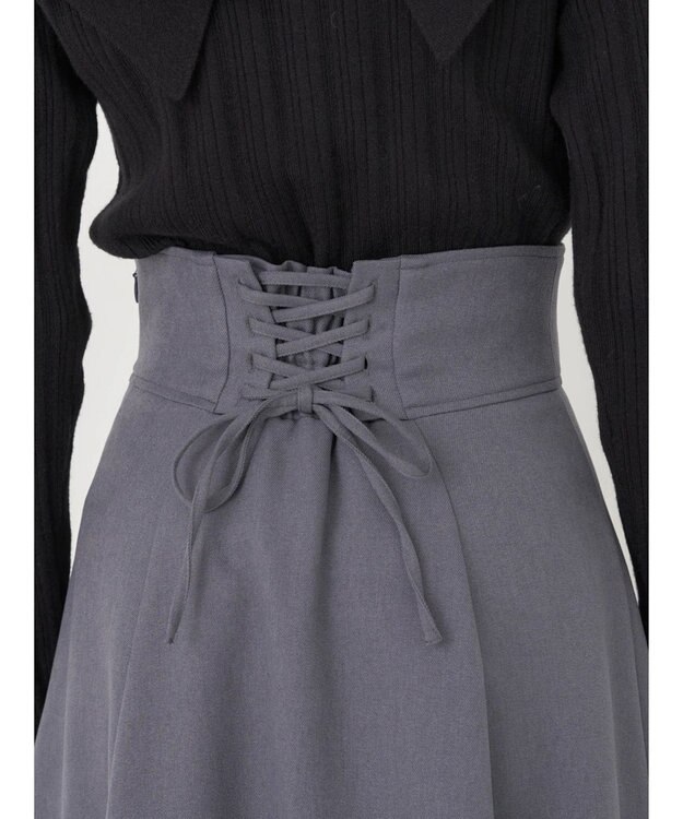 earth music&ecology バックレースアップスカート Gray