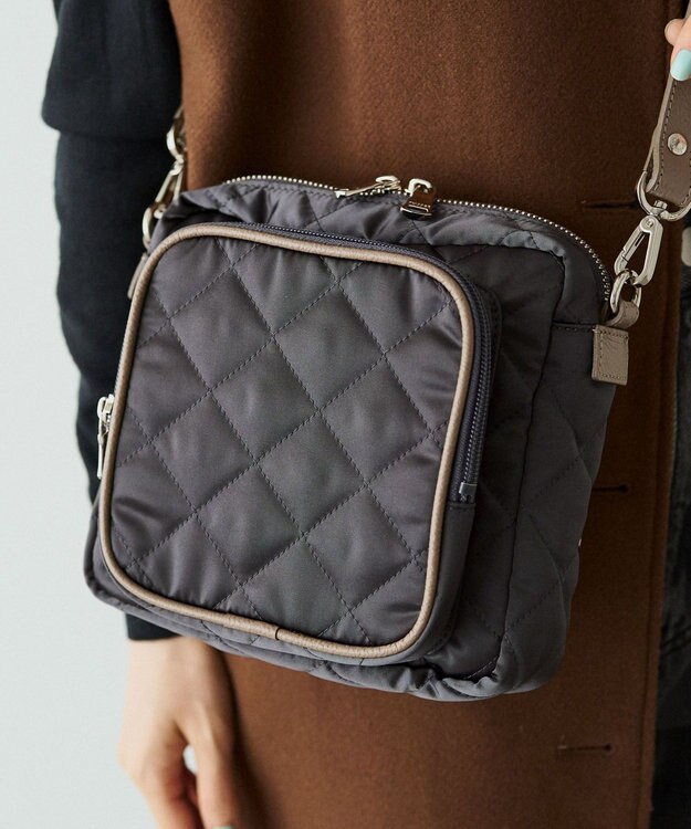 russet 【2025AW新作】キルティングスクエアショルダーバッグ(SF-257) Charcoal
