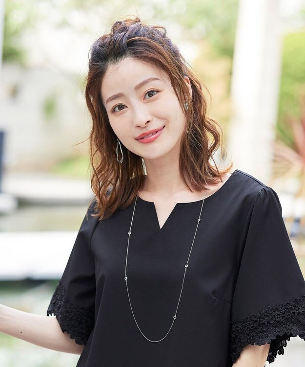 Tiaclasse 【日本製】どんなスタイルにも合わせやすいクリスタルネックレス シルバー