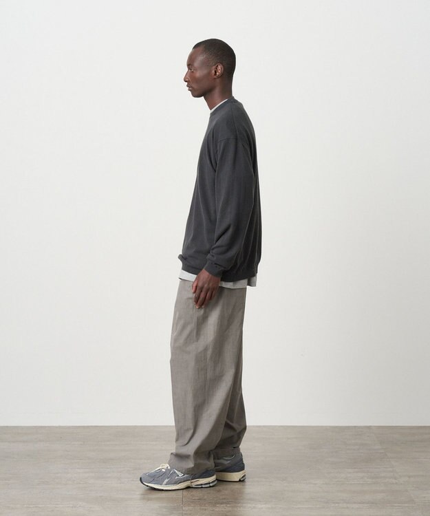 ATON GARMENT DYED SILK WASHI | クルーネックセーター - UNISEX BLACK