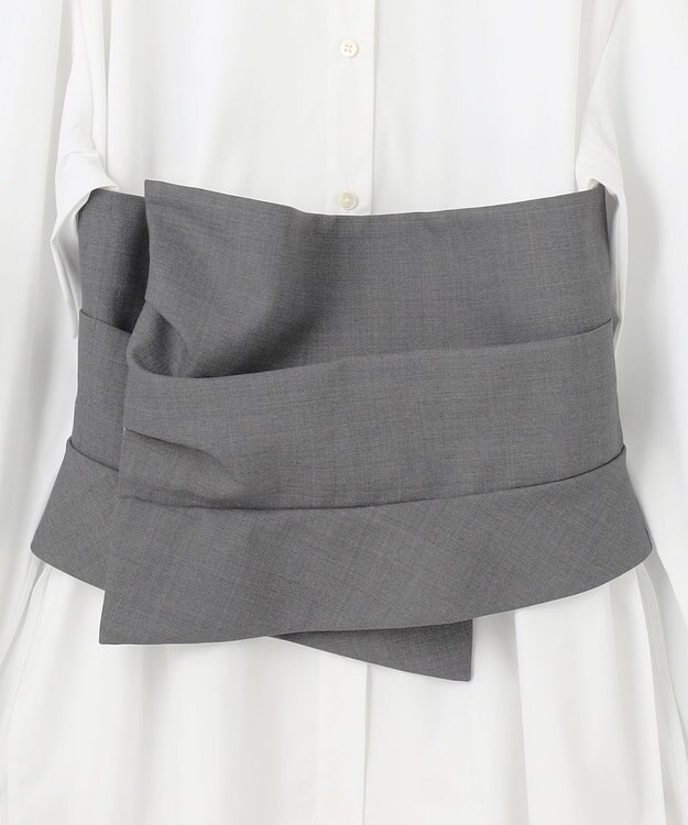 #Newans ビスチェレイヤーシャツ ホワイト×ライトグレー