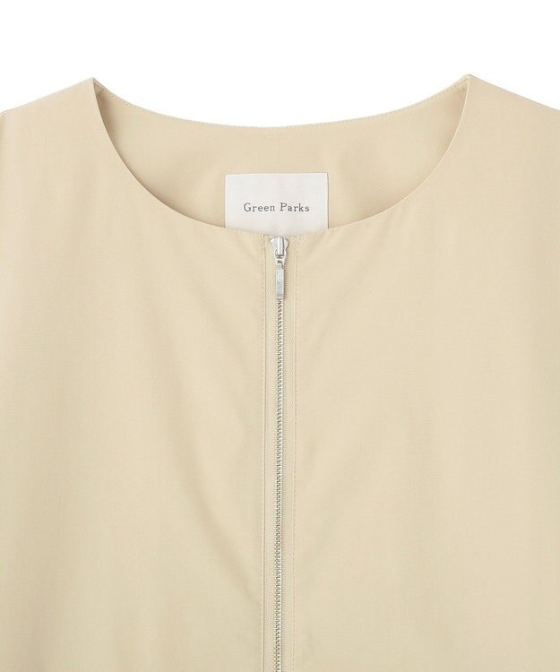 Green Parks ノーカラーペプラムブルゾン Beige