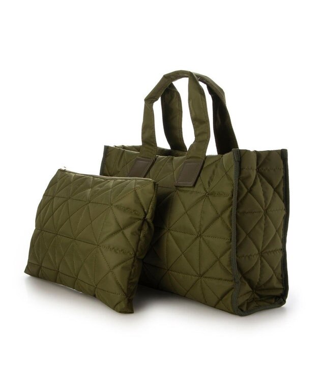 UNBILLION カシュカシュ cachecache / ボックスパテッドキルト2wayトート カーキ