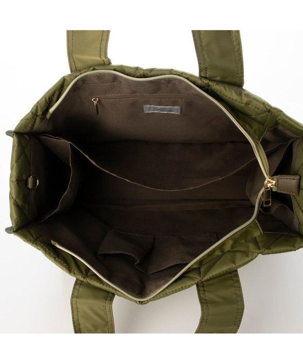 UNBILLION カシュカシュ cachecache / ボックスパテッドキルト2wayトート カーキ