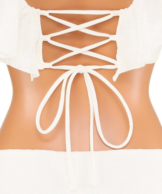 San-ai Resort（三愛水着楽園） 軽い着け心地でしっかり盛れる【楽盛り水着】　フリルワイヤービキニ　9M・11L　【San-ai Resort（サンアイリゾート）】 ホワイト