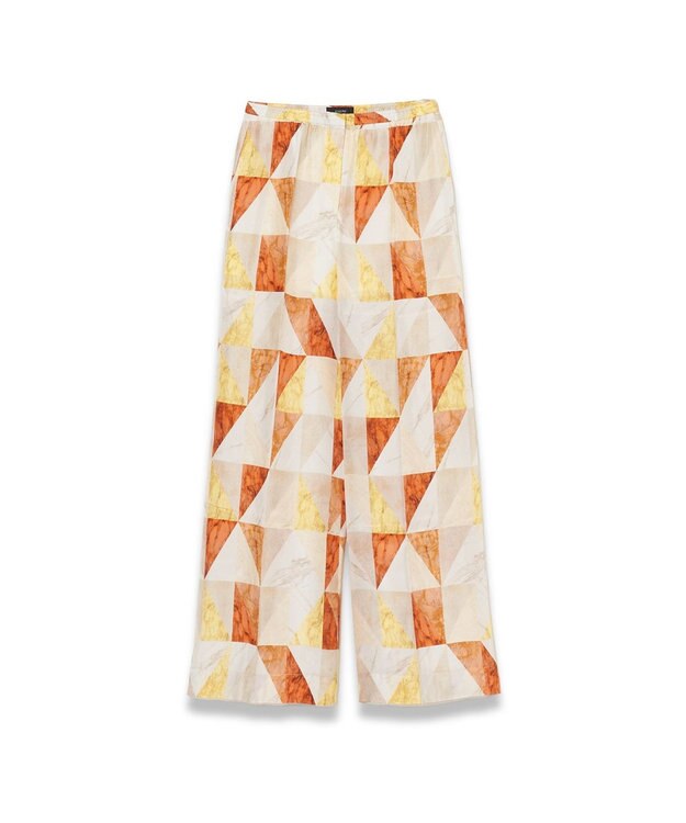JOSEPH マーブルプリント　シルクトラウザーズ Sun down combo