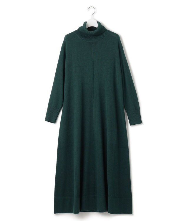 J.PRESS YORK STREET 【WOMEN】ANTI PILLING WOOL Aラインワンピース ダークグリーン系