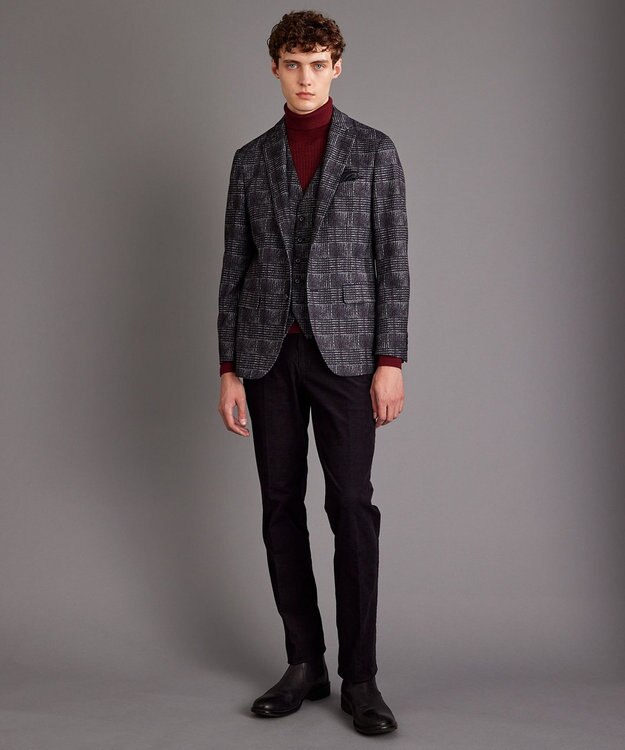 JOSEPH ABBOUD 【ストレッチ】フランネルジャージ ベスト ワイン系4