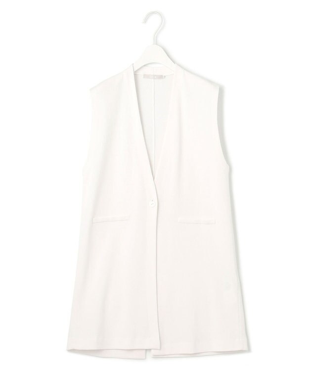 ICB 【洗える】ドライコットンアセテート ニットジレ オフホワイト系