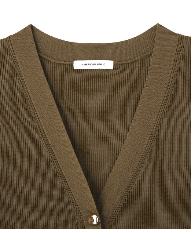 AMERICAN HOLIC 金ボタンニットジレ Khaki