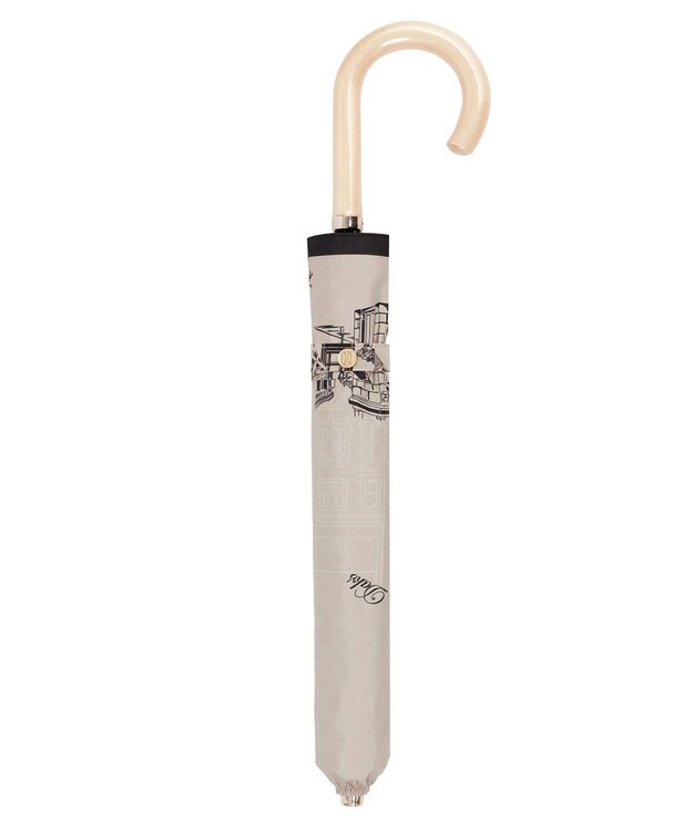 MOONBAT DAKS(ダックス) 晴雨兼用日傘 折りたたみ傘 街並み フワクール生地使用 ベージュ