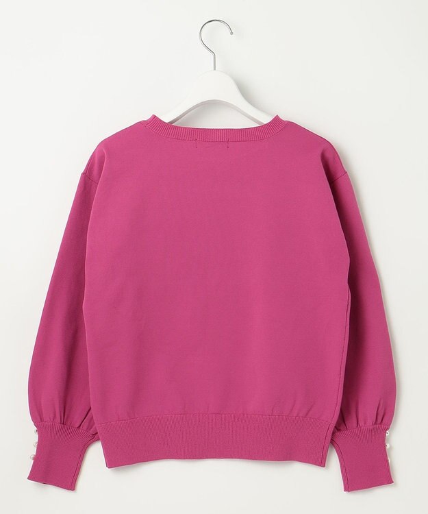 Feroux 【洗える】パールポイントパフスリーブ ニット パープル系