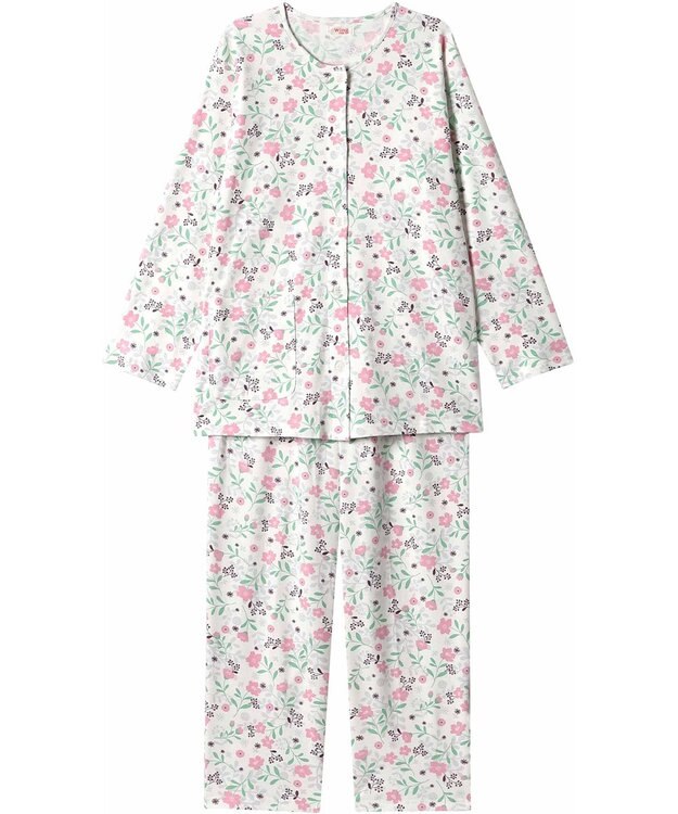 Wing 【数量限定　特別価格】 パジャマ 長袖 長ズボン 綿100％ スムース素材 レディース EP7993 ウイング／ワコール ピンク