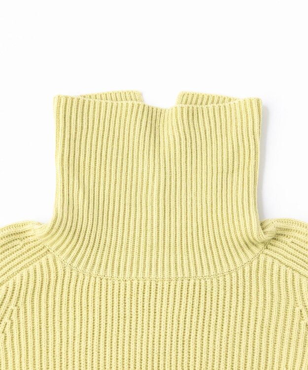 UNFILO あぜ編みオフタートルニット ピスタチオ