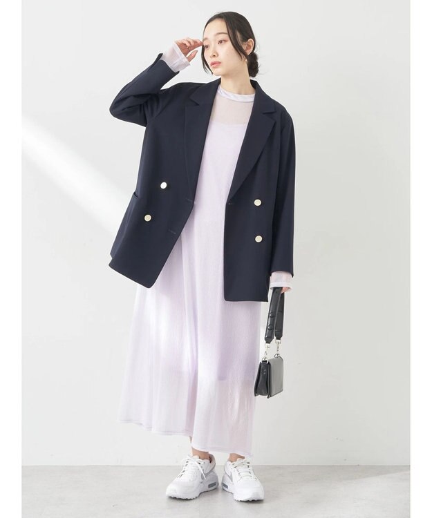 earth music&ecology ＳＥＴ２点シアーワンピース＋ペチワンピース Purple