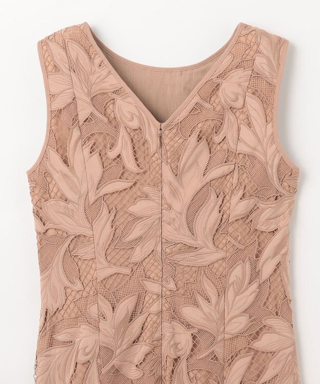 GRACE CONTINENTAL ケミカルリーフドレス ベージュ