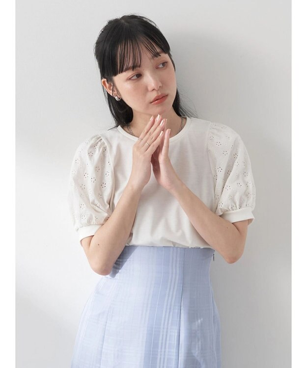 earth music&ecology フラワーレースプルオーバー Ivory