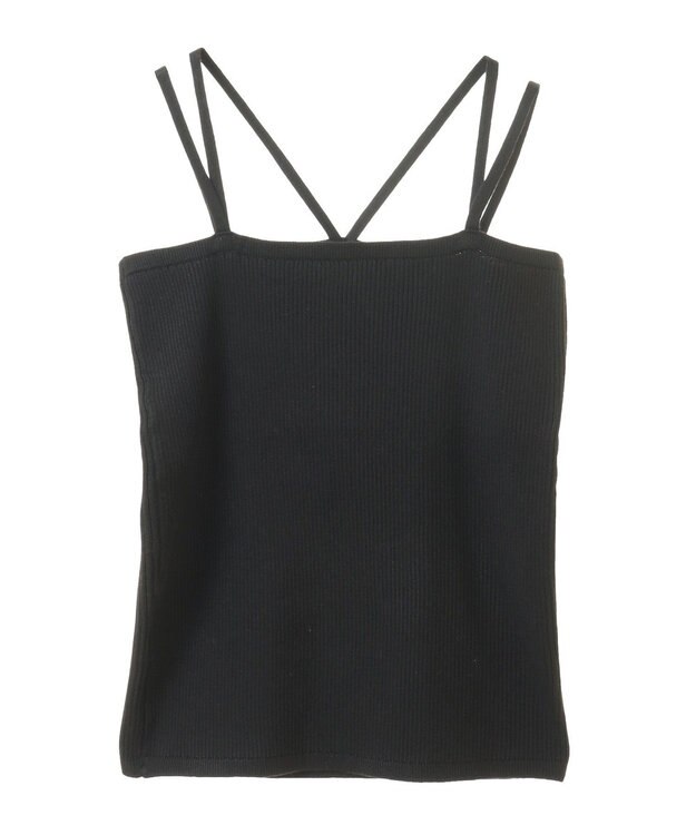 earth music&ecology ＳＥＴ２点クロスニット＋キャミソール Black