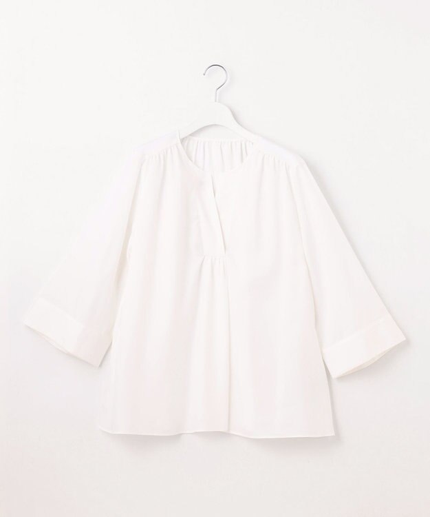 自由区 【洗える】SOMELOSテンセルスキッパー ブラウス オフ