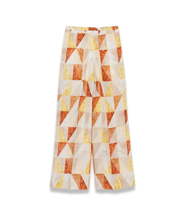 JOSEPH マーブルプリント　シルクトラウザーズ Sun down combo