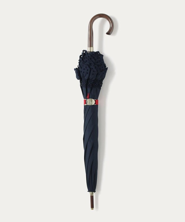 MOONBAT 【遮光/晴雨兼用日傘】POLO RALPH LAUREN(ポロ ラルフローレン) エンブフリル 長傘 遮熱 UV ディープブルー（EC限定色）