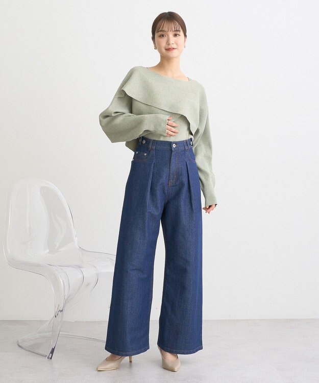 earth music&ecology ＳＥＴ２点クロスニット＋キャミソール Mint