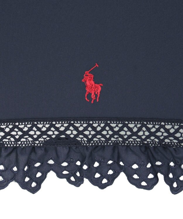 MOONBAT 【遮光/晴雨兼用日傘】POLO RALPH LAUREN(ポロ ラルフローレン) エンブフリル 長傘 遮熱 UV ディープブルー（EC限定色）