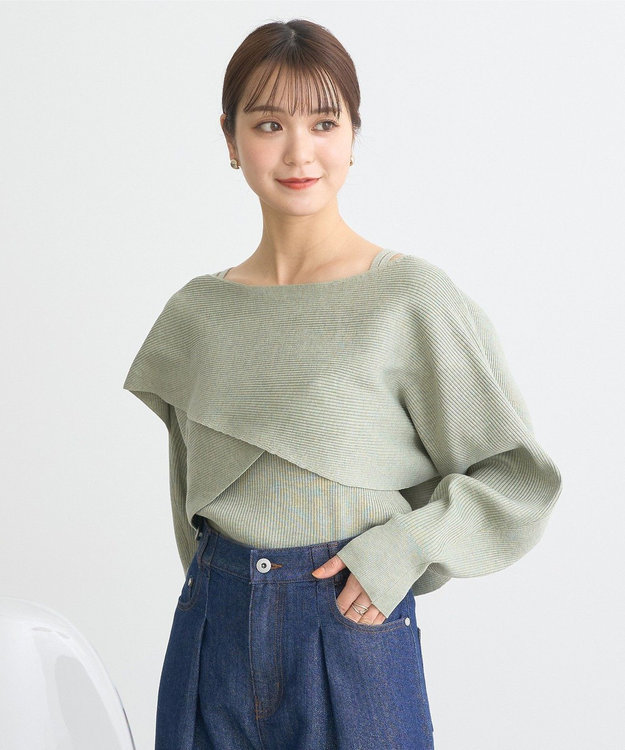 earth music&ecology ＳＥＴ２点クロスニット＋キャミソール Mint