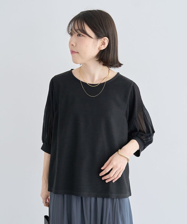 Green Parks マジョリカスリーブプルオーバー Black