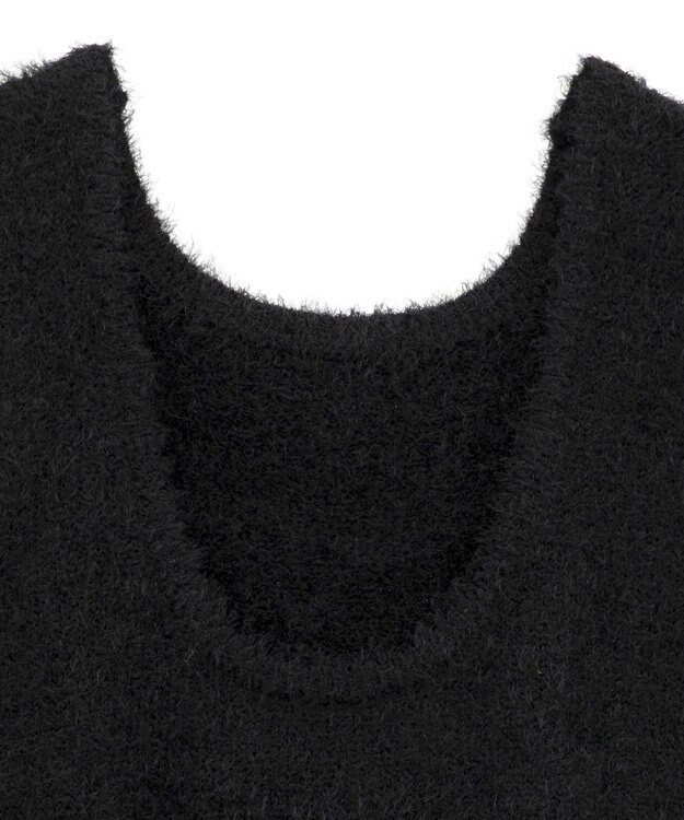 earth music&ecology フェザーUネックニットベスト Black