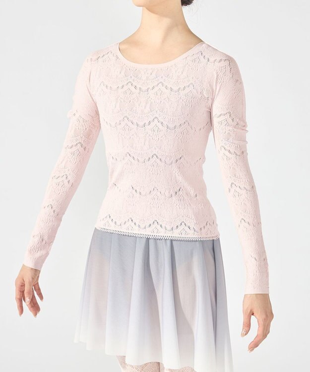 Chacott ノーソーイングクルーネックトップ サーモンピンク