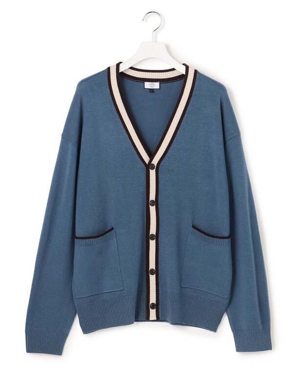 J.PRESS YORK STREET 【UNISEX】ハイゲージライン カーディガン ダルブルー系